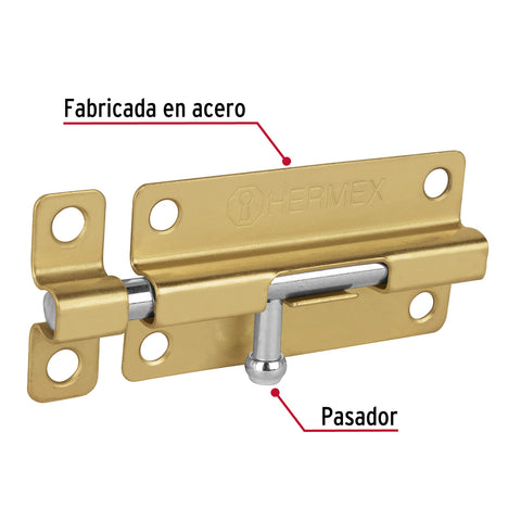 Pasador de barril de acero latón 4', HERMEX | PAS-41 | 45721