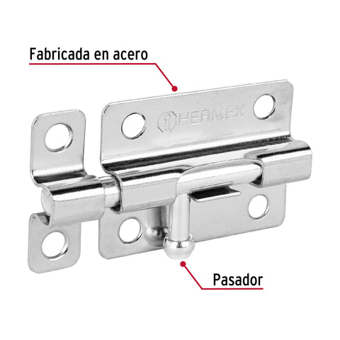 Pasador de barril de acero cromo 3', HERMEX | PAS-33 | 45732
