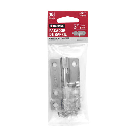 Pasador de barril de acero cromo 3', HERMEX | PAS-33 | 45732