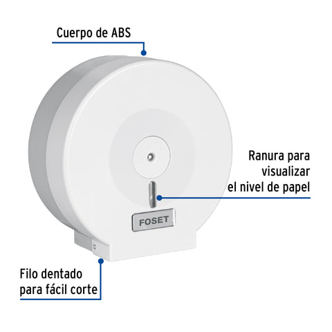 Portarollo junior de ABS, blanco, FOSET BASIC | ABP-21B | 45738