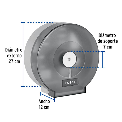 Portarollo junior de ABS, humo, FOSET BASIC | ABP-21H | 45739