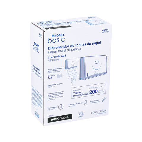 Dispensador junior p/toallas de papel, humo, BASIC | ABP-31H | 45741