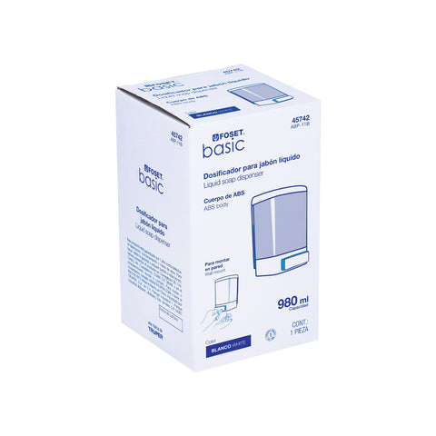 Dosificador para jabón líquido, blanco, FOSET BASIC | ABP-11B | 45742