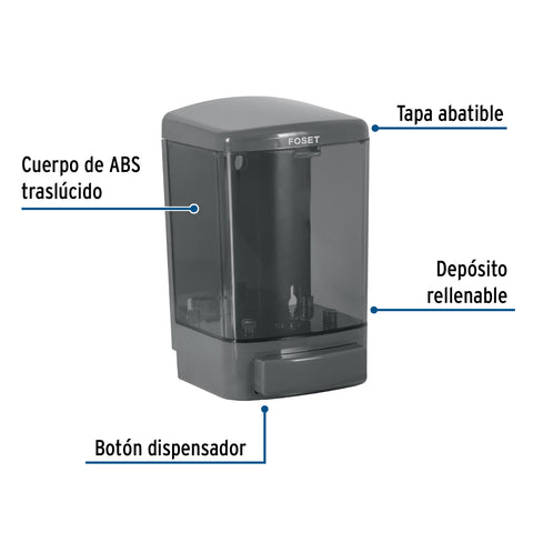 Dosificador para jabón líquido, humo, FOSET BASIC | ABP-11H | 45743