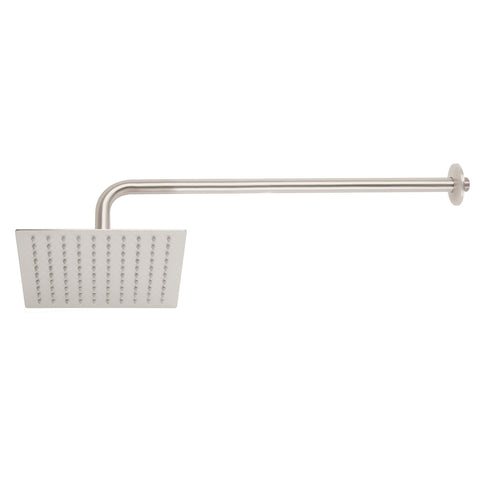 Regadera plato cuadrado 8' con brazo, satín, FOSET RIVIERA | R-308N | 45772