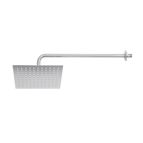 Regadera plato cuadrado 10' con brazo, satín, FOSET RIVIERA | R-310N | 45774