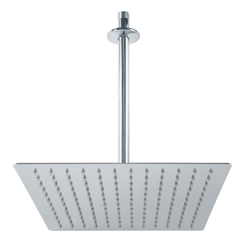 Regadera plato cuadrado 12' con brazo, cromo, FOSET RIVIERA | R-312 | 45775