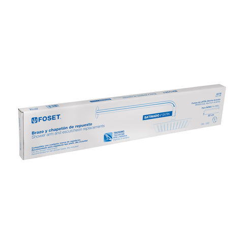 Brazo y chapetón para regadera, 50 cm, satinado, RIVIERA | BCH-750N | 45778