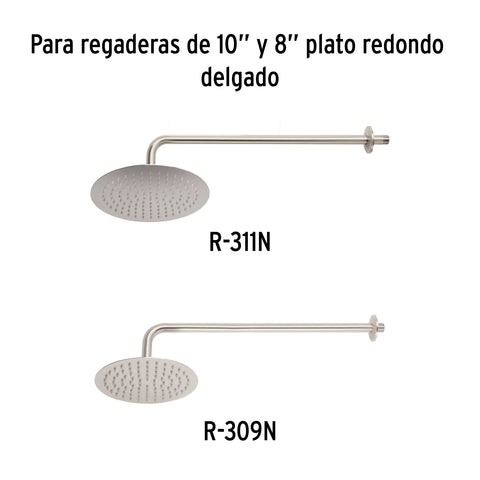 Brazo y chapetón para regadera, 50 cm, satinado, RIVIERA | BCH-750N | 45778