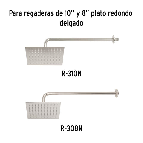 Brazo y chapetón para regadera, 50 cm, satinado, RIVIERA | BCH-750N | 45778