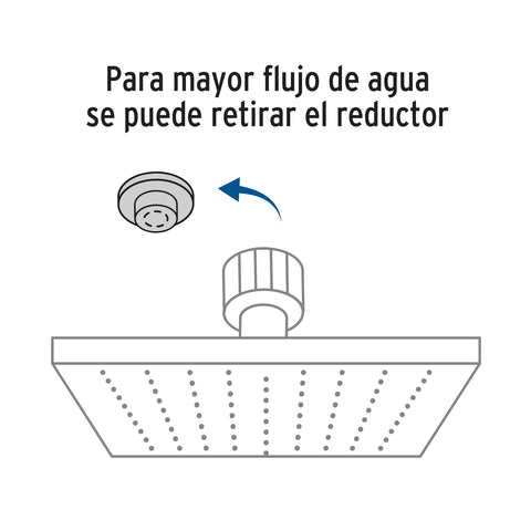 Regadera plato cuadrado 10' sin brazo, satín, FOSET RIVIERA | R-310SN | 45782