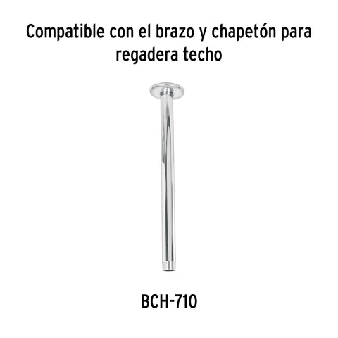 Regadera plato cuadrado 12' sin brazo, cromo, FOSET RIVIERA | R-312S | 45783
