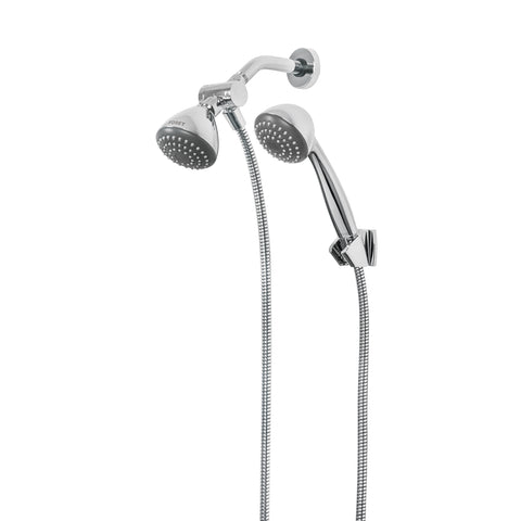 Regadera doble fija y teléfono 3-1/4', ABS, cromo, AERO | R-001 | 45788