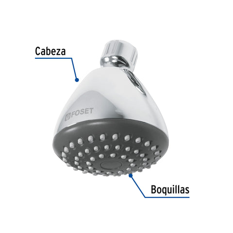 Regadera redonda 3-1/4', ABS, sin brazo, cromo, AERO | R-201S | 45790