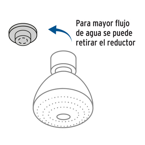 Regadera redonda 3-1/4', ABS, sin brazo, cromo, AERO | R-201S | 45790