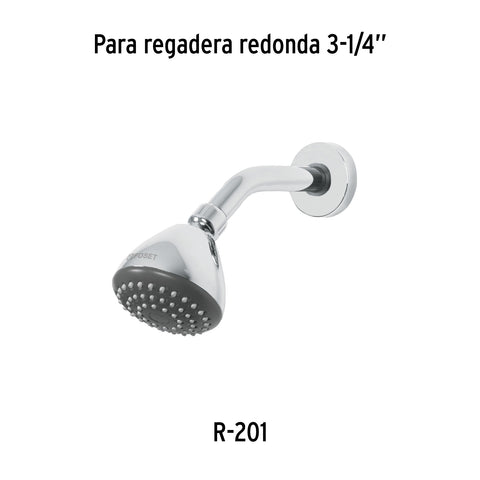 Regadera redonda 3-1/4', ABS, sin brazo, cromo, AERO | R-201S | 45790