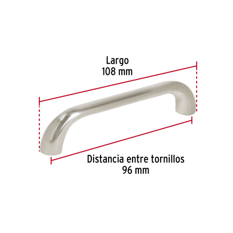 Jaladera de 96mm, línea Cádiz, níquel, HERMEX | JAL-1611 | 45810