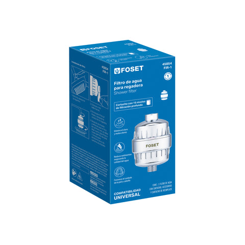 Filtro de agua para regadera con cartucho, FOSET | FIR-1 | 45854