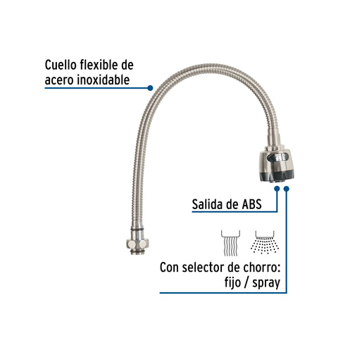 Cuello flexible para mezcladora de fregadero, satín, AQUA | AQCR-81N | 45885