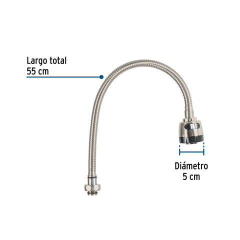 Cuello flexible para mezcladora de fregadero, satín, AQUA | AQCR-81N | 45885