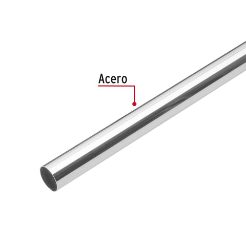 Tubo redondo para clóset, 1.8 m, acero cromado, HERMEX | TR-518 | 45893