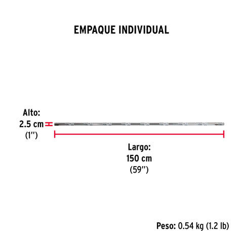 Tubo redondo para clóset,1.5 m, acero cromado, HERMEX | TR-515 | 45894