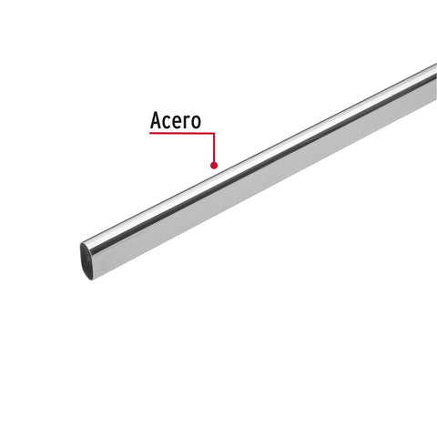 Tubo ovalado para clóset,1.8 m, acero cromado, HERMEX | TO-518 | 45898
