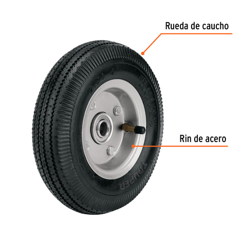 Rueda neumática 8' para eje lateral, Truper | LLN-8L | 45901