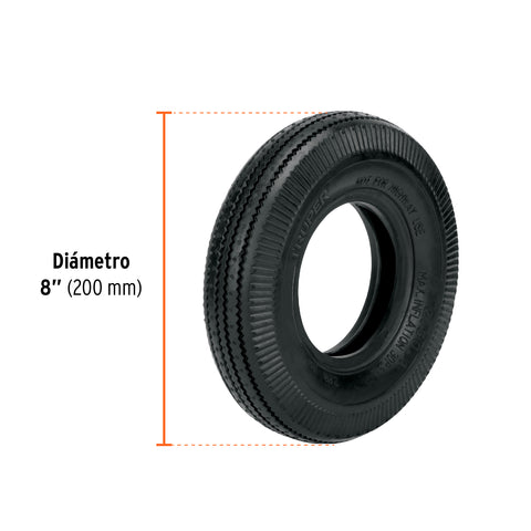 Rueda neumática de 8' sin cámara, Truper | N8 | 45907