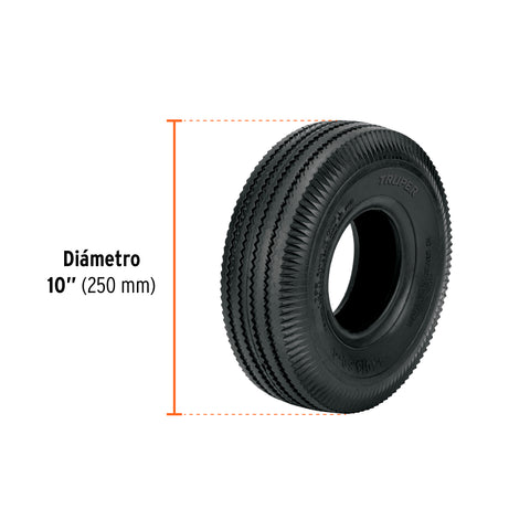 Rueda neumática de 10' sin cámara, Truper | N10 | 45908