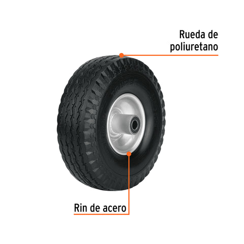 Rueda imponchable 10' para eje lateral, Truper | LLX-10L | 45911