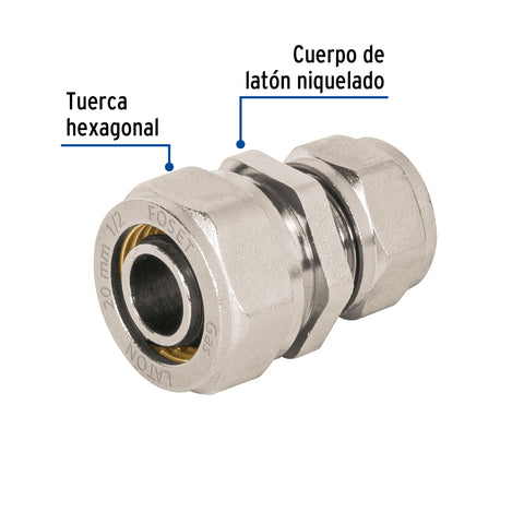 Cople de compresión reducido para PEALPE, 1/2' x 3/8', FOSET | PPG-1238CM | 45915