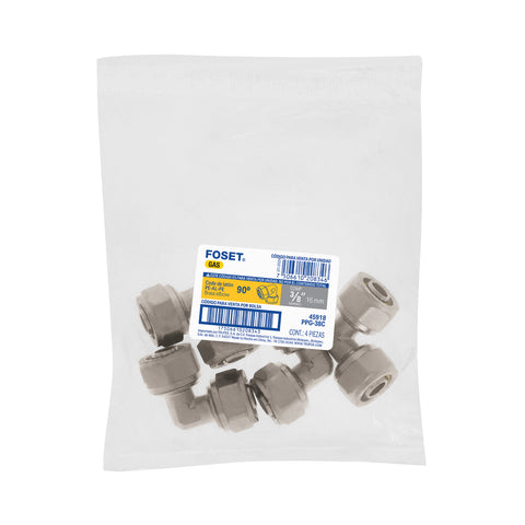 Codo 90° para PEALPE, 3/8', FOSET | PPG-38C | 45918