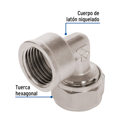 Codo 90° para PEALPE, 3/8', con rosca hembra, FOSET | PPG-38H | 45921