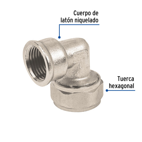 Codo 90° para PEALPE, 1/2', con rosca hembra, FOSET | PPG-12H | 45922
