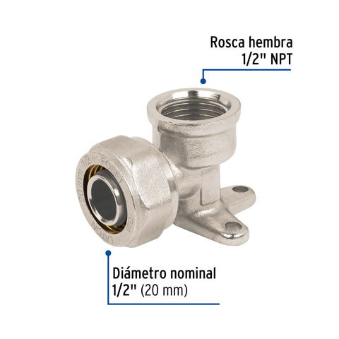 Codo oreja 90° para PEALPE, 1/2', con rosca hembra, FOSET | PPG-12CH | 45931