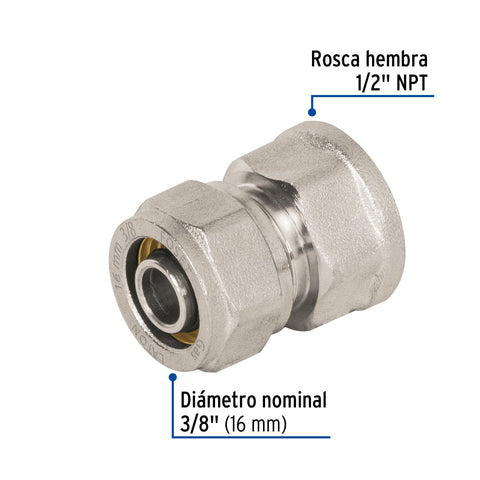Conector para PEALPE, 3/8', con rosca hembra, FOSET | PPG-38NH | 45932