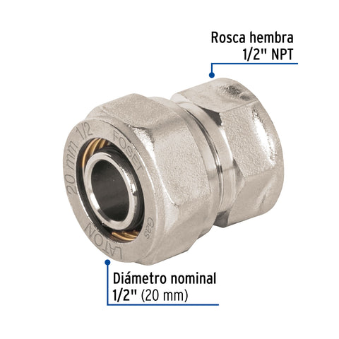 Conector para PEALPE, 1/2', con rosca hembra, FOSET | PPG-12NH | 45933
