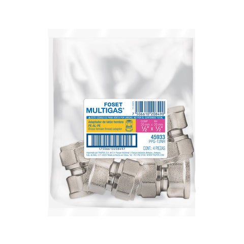 Conector para PEALPE, 1/2', con rosca hembra, FOSET | PPG-12NH | 45933