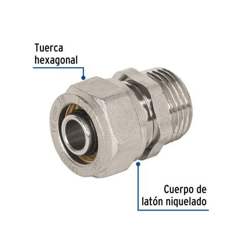 Conector para PEALPE, 3/8', con rosca macho, FOSET | PPG-38NM | 45935