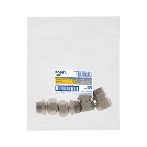 Conector para PEALPE, 3/8', con rosca macho, FOSET | PPG-38NM | 45935