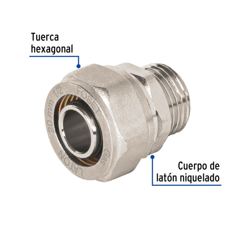 Conector para PEALPE, 1/2', con rosca macho, FOSET | PPG-12NM | 45936