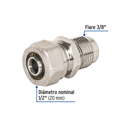 Conector para PEALPE, 1/2' a flare 3/8', FOSET | PPG-12CF | 45942