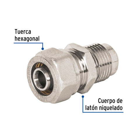 Conector para PEALPE, 1/2' a flare 3/8', FOSET | PPG-12CF | 45942