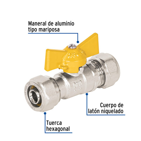 Válvula esfera para PE-AL-PE, 3/8', FOSET | PPG-38VE | 45943