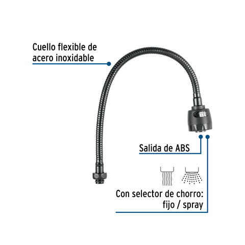Cuello flexible para mezcladora de fregadero, negro, AQUA | AQCR-81M | 45948