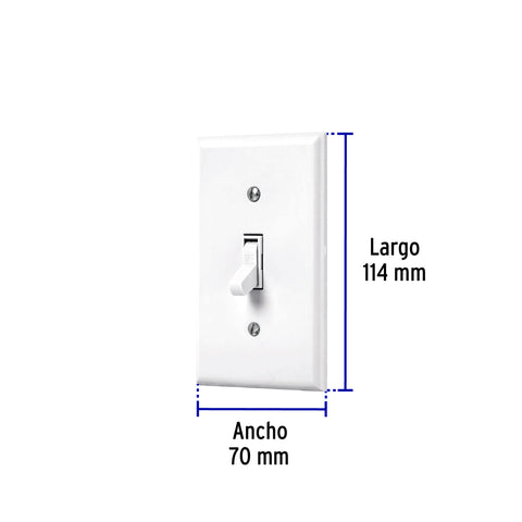 Placa armada interruptor sencillo, línea Standard, blanco | PA-APSE-SB | 45952