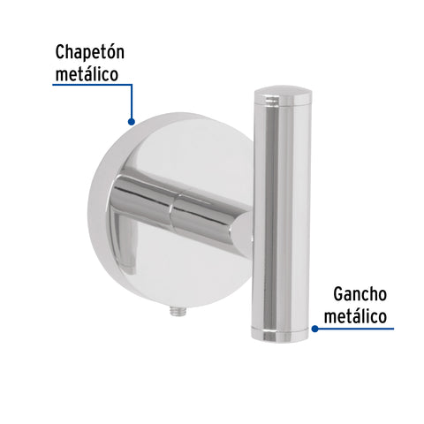 Gancho sencillo metálico acabado cromo, FOSET TÚBIG | TBA-73 | 45961