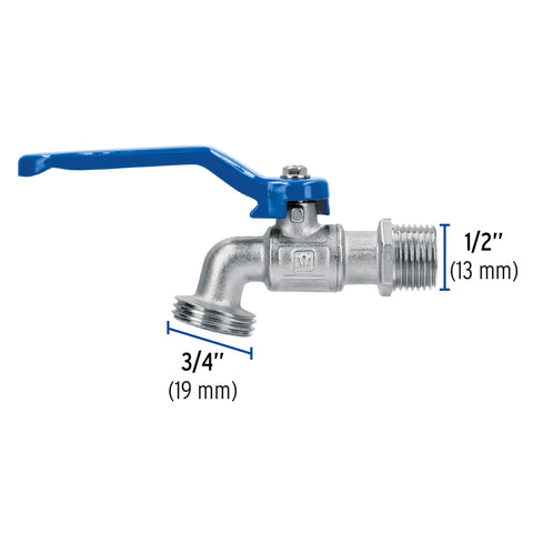 Llave de esfera de latón 1/2', 140 g, s/adaptador, FOSET | LLE-140LS | 45969