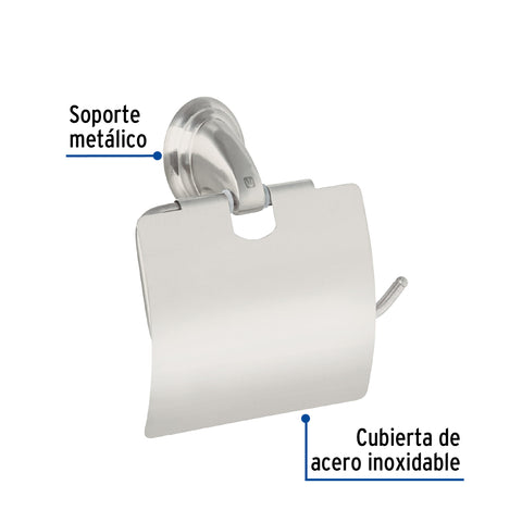 Portarrollo metálico acabado satín, FOSET AQUA | AQA-82N | 45982